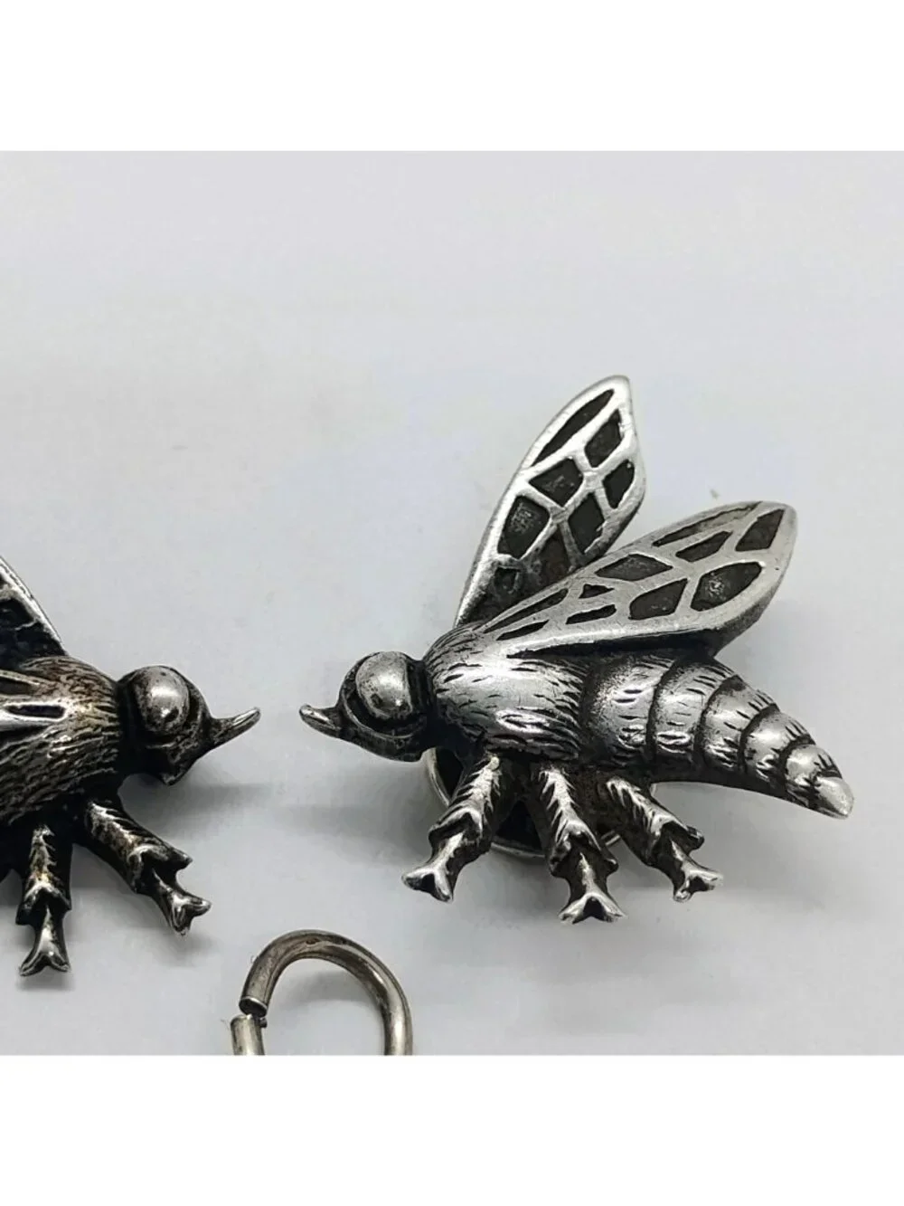 Vtg Sterling Silver Bee Wasp Jewelry Lot Pendant Brooch/Pin Pocket/Shoe Charm